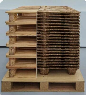 Pallet di legno pressato durevole con tasso di espansione inferiore al 5 percento, adatto per il trasporto a lunga distanza e interno